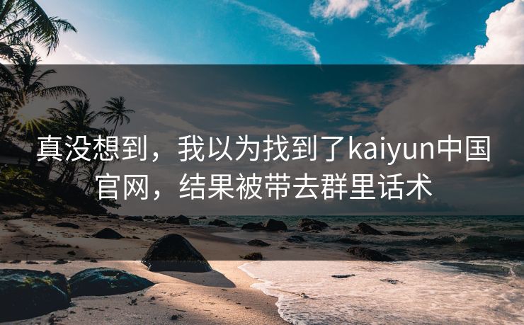 真没想到，我以为找到了kaiyun中国官网，结果被带去群里话术