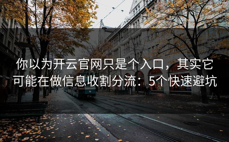 你以为开云官网只是个入口，其实它可能在做信息收割分流：5个快速避坑
